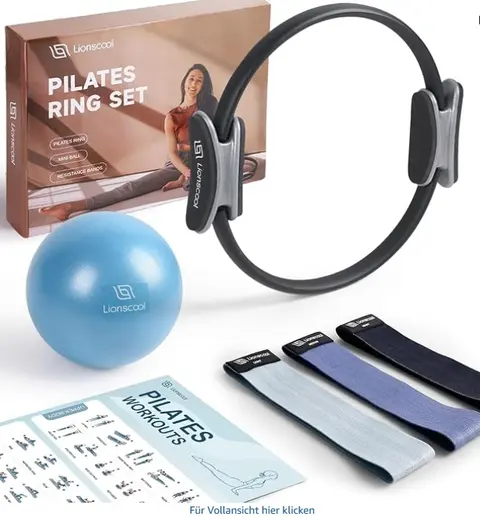 Pilates Ring Set 36cm Magic Circle, 23cm Ball, Widerstandsbänder