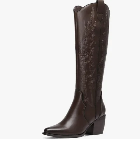 Damen Kniehohe Cowboy Stiefel
