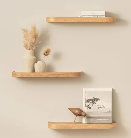 3 Hanging Shelves in Real Wood Veneer