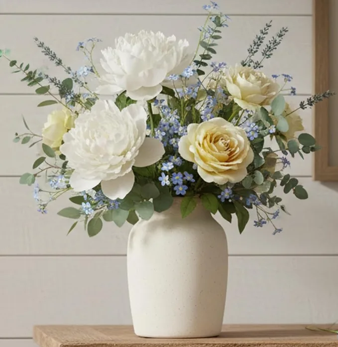 Rustic Farmhouse Flower Vase Ceramic