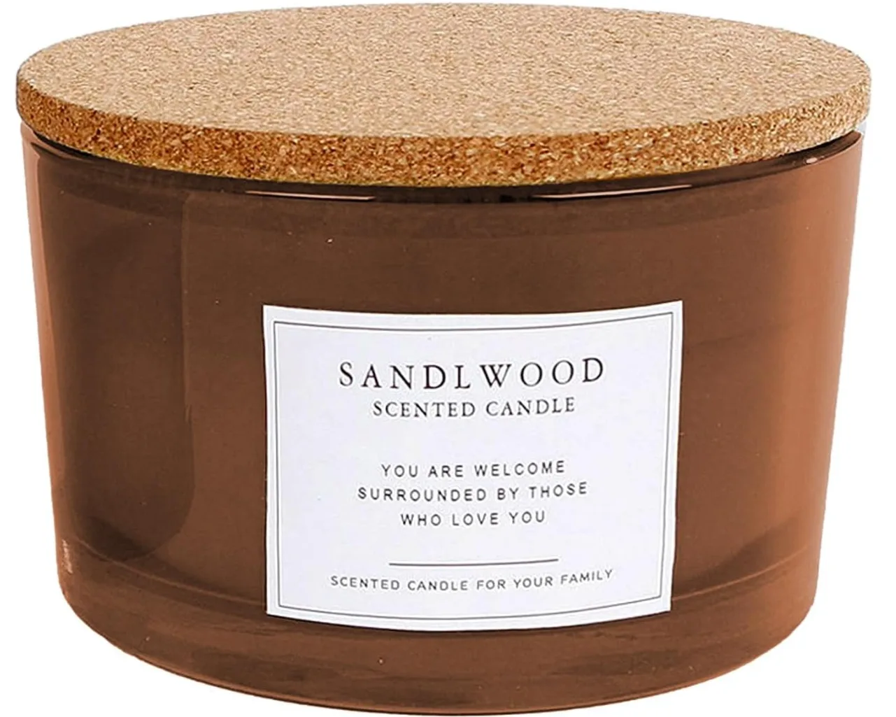 3-Wick Scented Candle in Glass 13 cm Sandalwood Fragrance