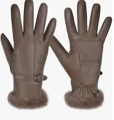 Damen Lederhandschuhe Winter Thermo